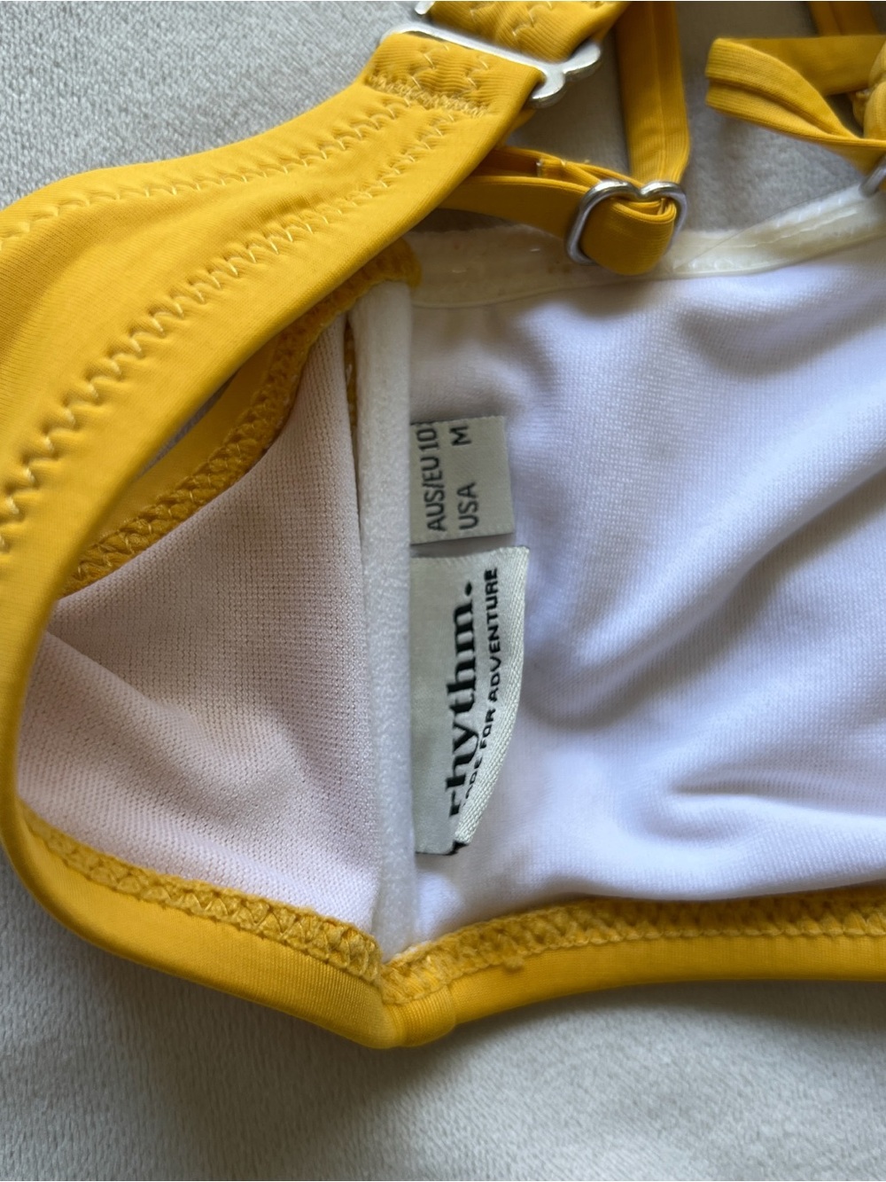 Rhythm. Bright Yellow Bandeau Swim Top with Adjustable Straps - medium - Picture 2 of 2